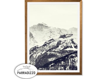 Mountain Print, Instant Download, Digital Print, Mountain Photography, Wall Art Download, Snowy Mountain, Printable Art, Mountain Landscape