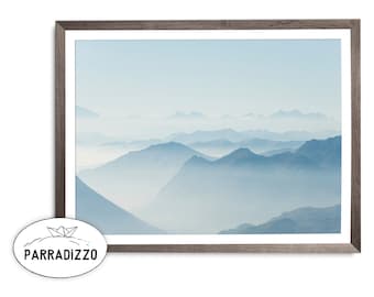 Blue Foggy Mountain-print: landschapsfotografie (digitale download)