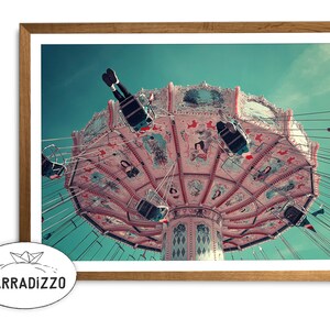 Swing Carousel Print, Instant Download, Carousel Print, Framed Art, Wall Art Download, Amusement Park, Luna Park, Wall Decor Printable
