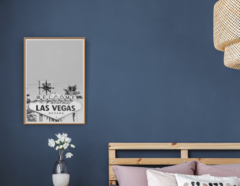 Black And White Las Vegas Sign Digital Print, Welcome To Fabulous Las Vegas Wall Art Instant Download, Textured Background Large Poster image 2