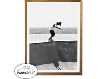 Impression photo de skateboard à Venice Beach : art mural du skatepark de Californie (téléchargement numérique)