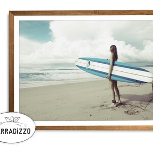 Woman Surfing Print, Instant Download, Surfboard Print, Beach Print, Printable Art, Unframed Art, Digital Print Seashore, Wall Art Download