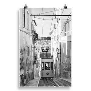 Lisbon Tram Black White Photography, PRINTED AND SHIPPED Wall Art, Portugal Architecture Wall Decor, Lisbon Large Poster Framed Wall