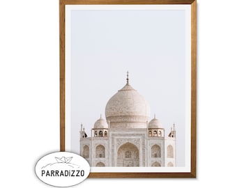 Taj Mahal Digital Print Indian Architecture Photography, Famous Palace Instant Download, Printable Wall Decor, Mausoleum Large Poster Print