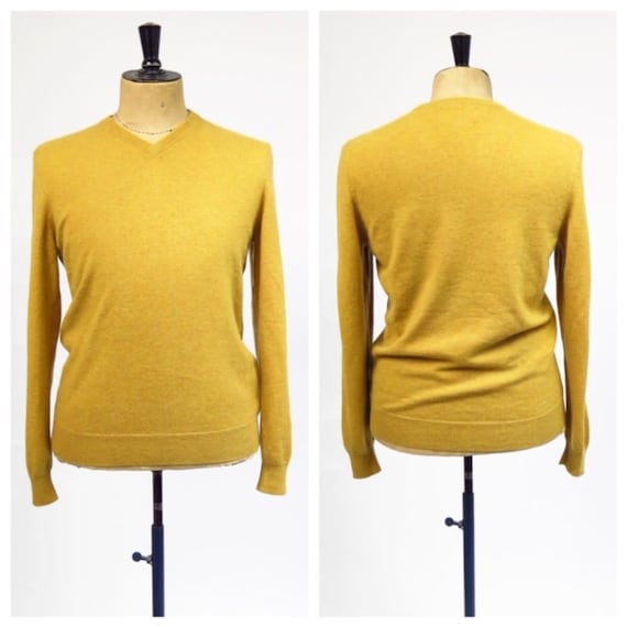 Black Brown 1826 Mustard Cashmere Jumper - M / L