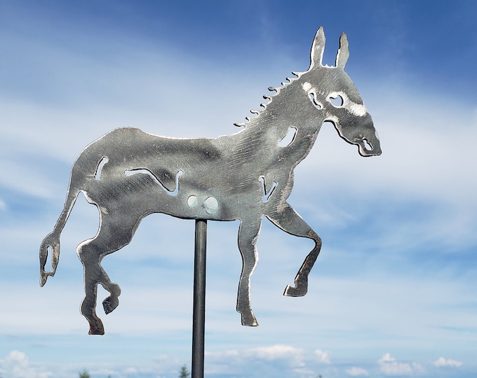 Donkey Garden Art Metal Garden Stake Mothers Day Gift Etsy