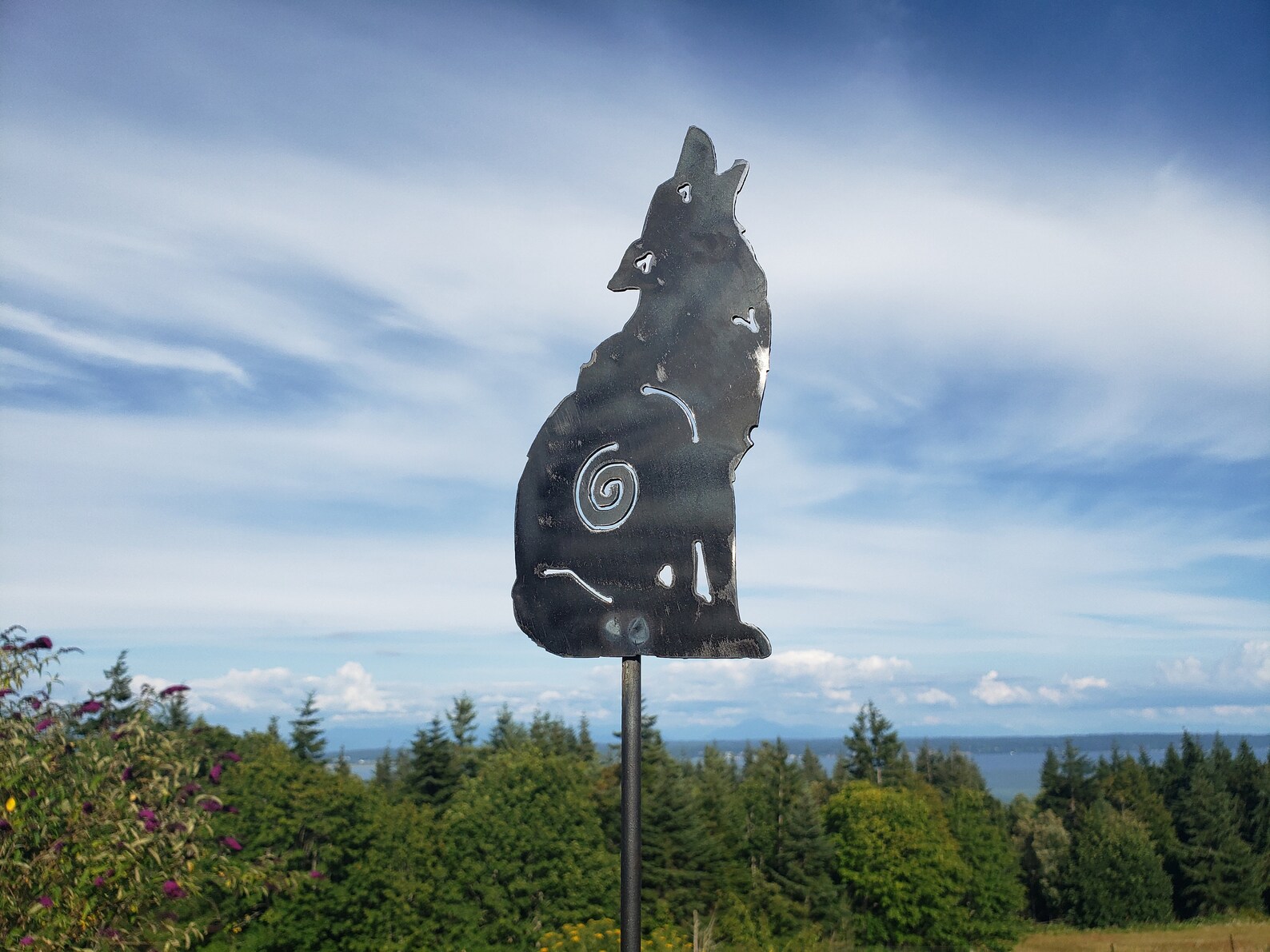 Wolf Garden Art Metal Garden Stake Mothers Day Gift Etsy