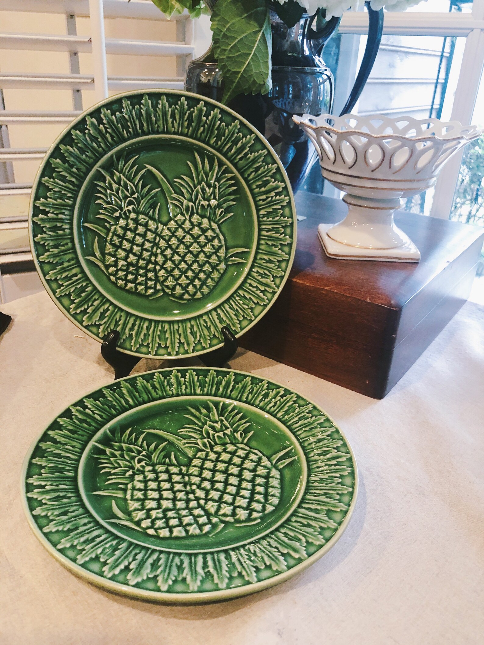 BORDALLO PINHEIRO Pair of Salad Plates Pineapple Design Etsy
