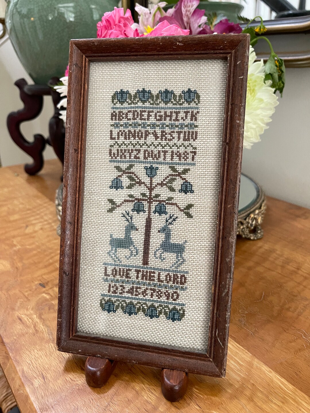 Needlepoint Vintage Needlepoint Sampler Cross Stitch Etsy