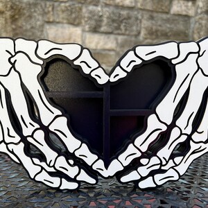 Skelett Hände Herz Regal SVG-Datei für Laser Valentinstag Hochzeit Goth Geschenk