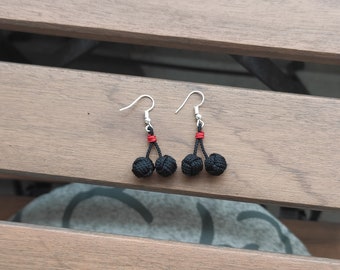 Boucles d'oreilles "Cerise" noires