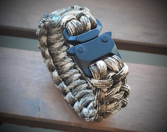 “Cobra XL” paracord bracelet with “Safe Lock” clasp Black