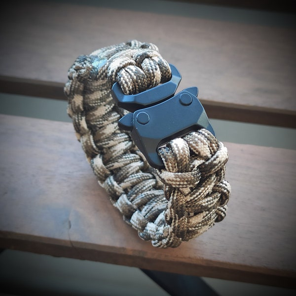 Bracelet en paracorde "Cobra XL" avec fermoir "Safe Lock" Black