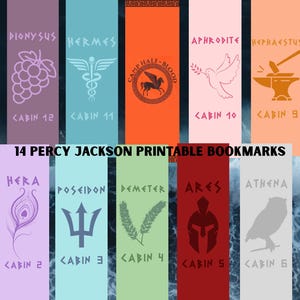 14 Percy Jackson Camp Half Blood Cabin Bookmarks
