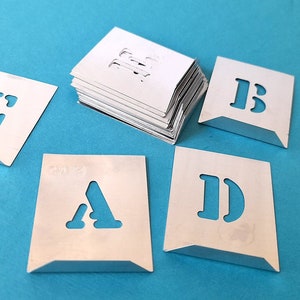 Complete Vintage Set Alphabet &quot;A&quot; to &quot;Z&quot; Stencil Letters in Very Thin Metal. Vintage Complete Alphabet Stencil. Vintage Label Letters .