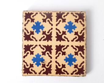 デルフト七宝焼きタイル：ムーア風金彩デザイン、1925年頃 - Etsy 日本