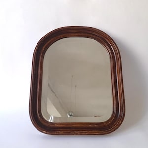 Vintage Beveled Wall Mirror. Vintage Wall Mirror in Wooden Frame. Decorative Vintage Wall Mirror.