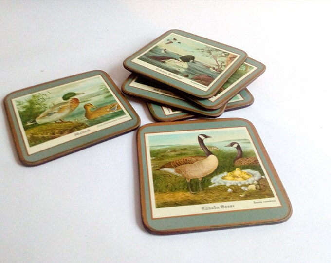 Vintage Pimpernel Six Traditional Coasters Set Game Birds in Original
