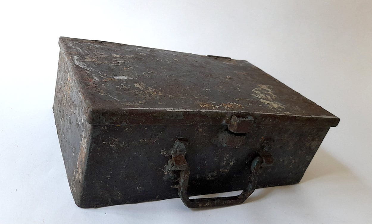 Vintage Large Metal Box Cash Deposit Box Galvanized Steel