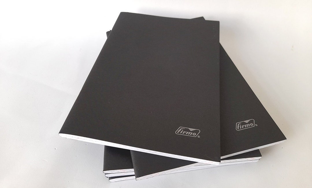 Vintage Black Notebook With Square Pages. Old Portuguese School ...