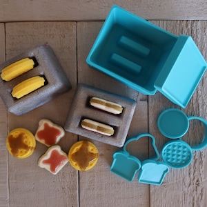 Toaster Bath Bomb Set with toast and waffle