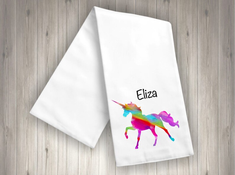 Custom Rainbow Unicorn Hand Towel
