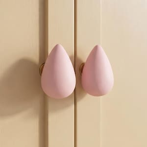 Tirador de armario con forma de gota de agua, tirador de cajón de cerámica con forma de lágrima, tirador de cómoda de latón, herrajes para muebles de habitación infantil, decoración de guardería, tirador de armario