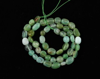 Bracciale con pepite di crisoprasio: gemma di giada australiana, gioiello boho fatto a mano