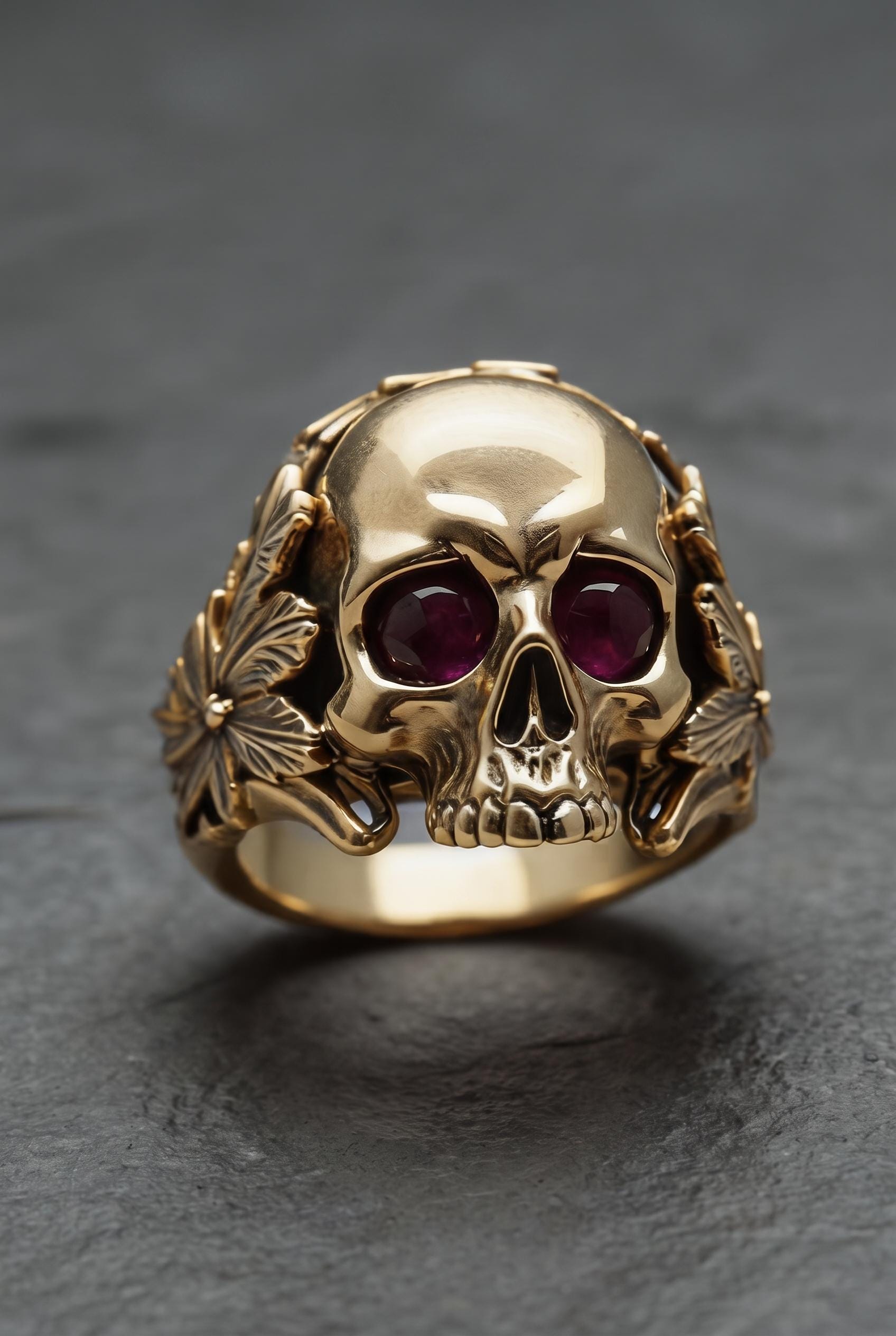 Red Eye Skull Ring - Etsy