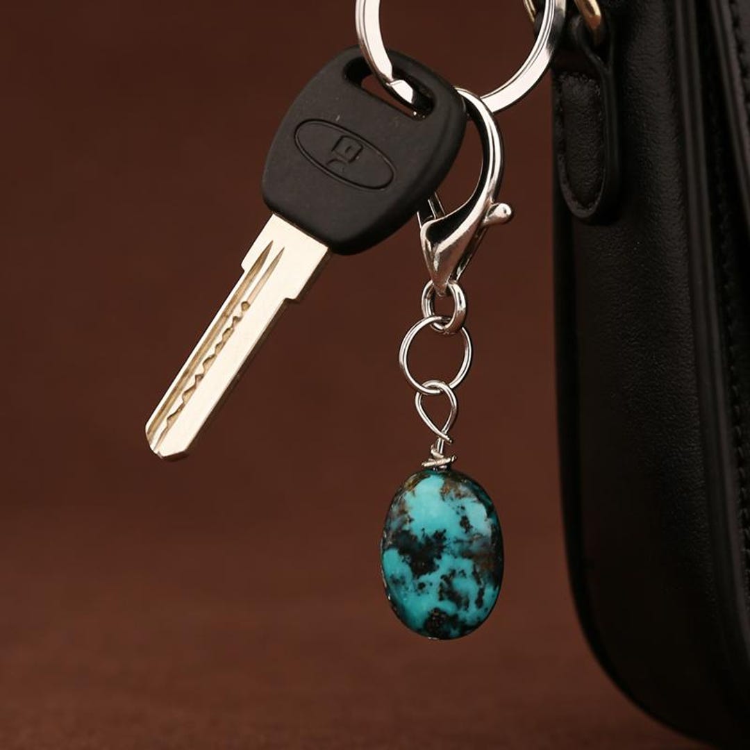 Matrix Keychain Natural Turquoise Keychain | Matrix Gemstone Southwestern Boho Bag ...