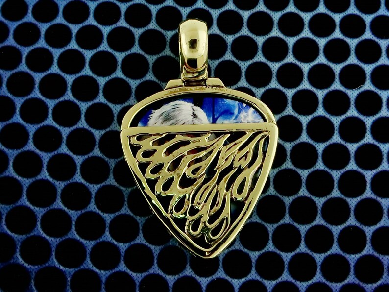 Green Gem Super Power Girl Pick Guitar Pick Pendant Holder Necklace