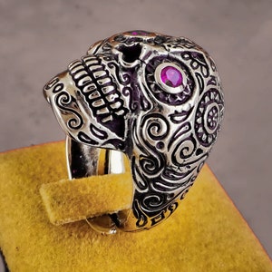 Day of the Dead Skull Ring Día De Muertos - Etsy