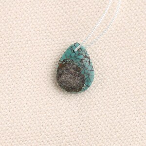 Genuine Spiderweb Turquoise Bead, Rustic Teardrop Stone, Drilled Focal Bead for Earrings, Earthy Boho Charm, Natural Gemstone15x10x2mm