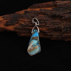 Peruvian Blue Opal Nugget Pendant: Natural Gemstone Bead, Jewelry Making