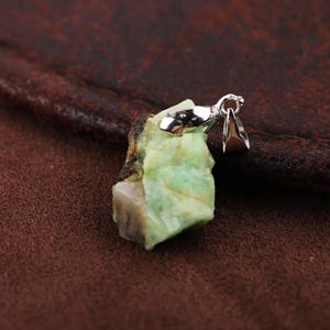 Raw Emerald Pendant: Chunky Wire Wrapped Gemstone Bead