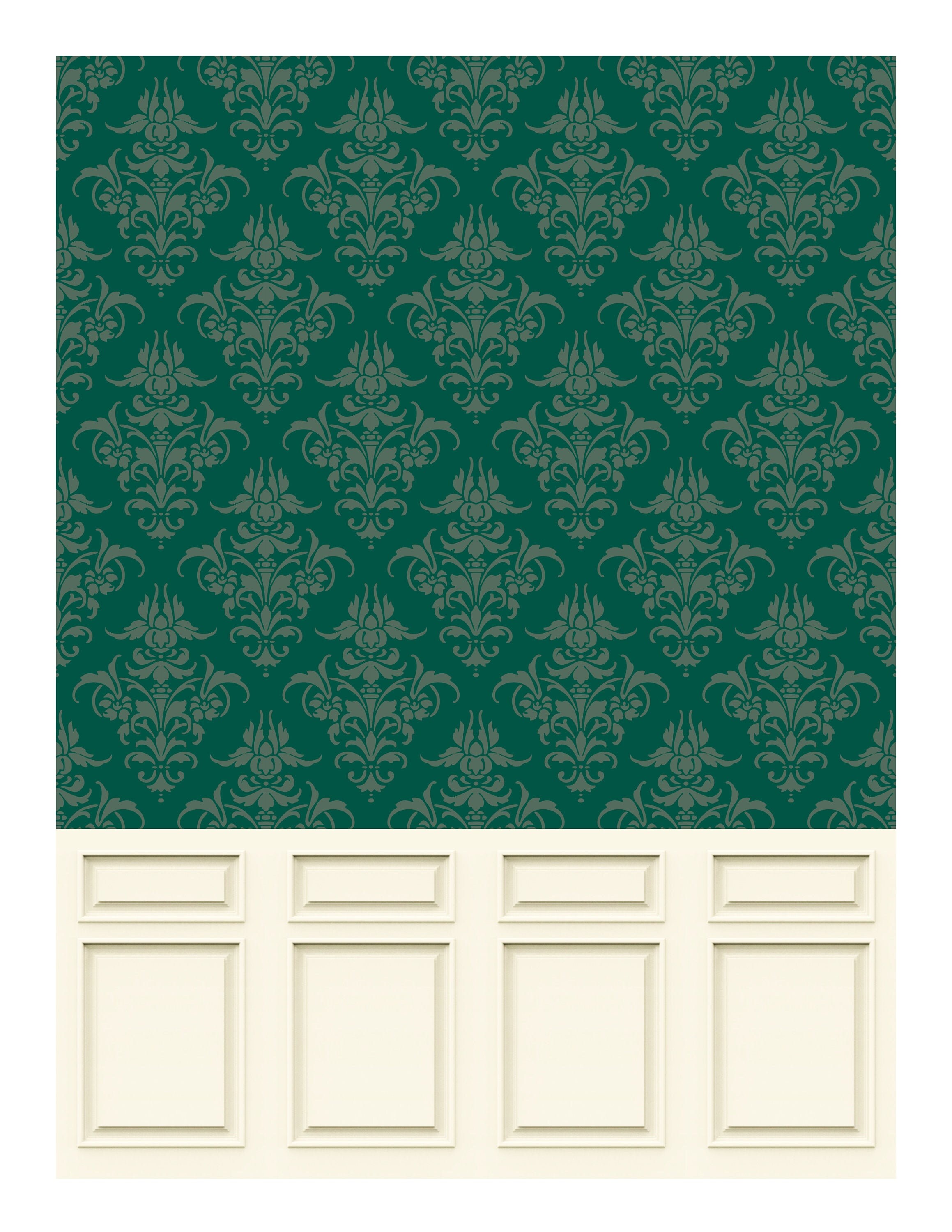 Dollhouse Wallpaper Digital Download Printable Miniature Floral Damask ...