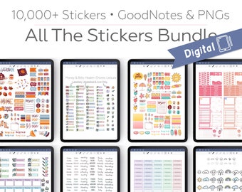 All Stickers in My Store, Digital Stickers Bundle, Digital Planner Stickers Goodnotes, Kawaii Digital Stickers, Precropped Digital Stickers