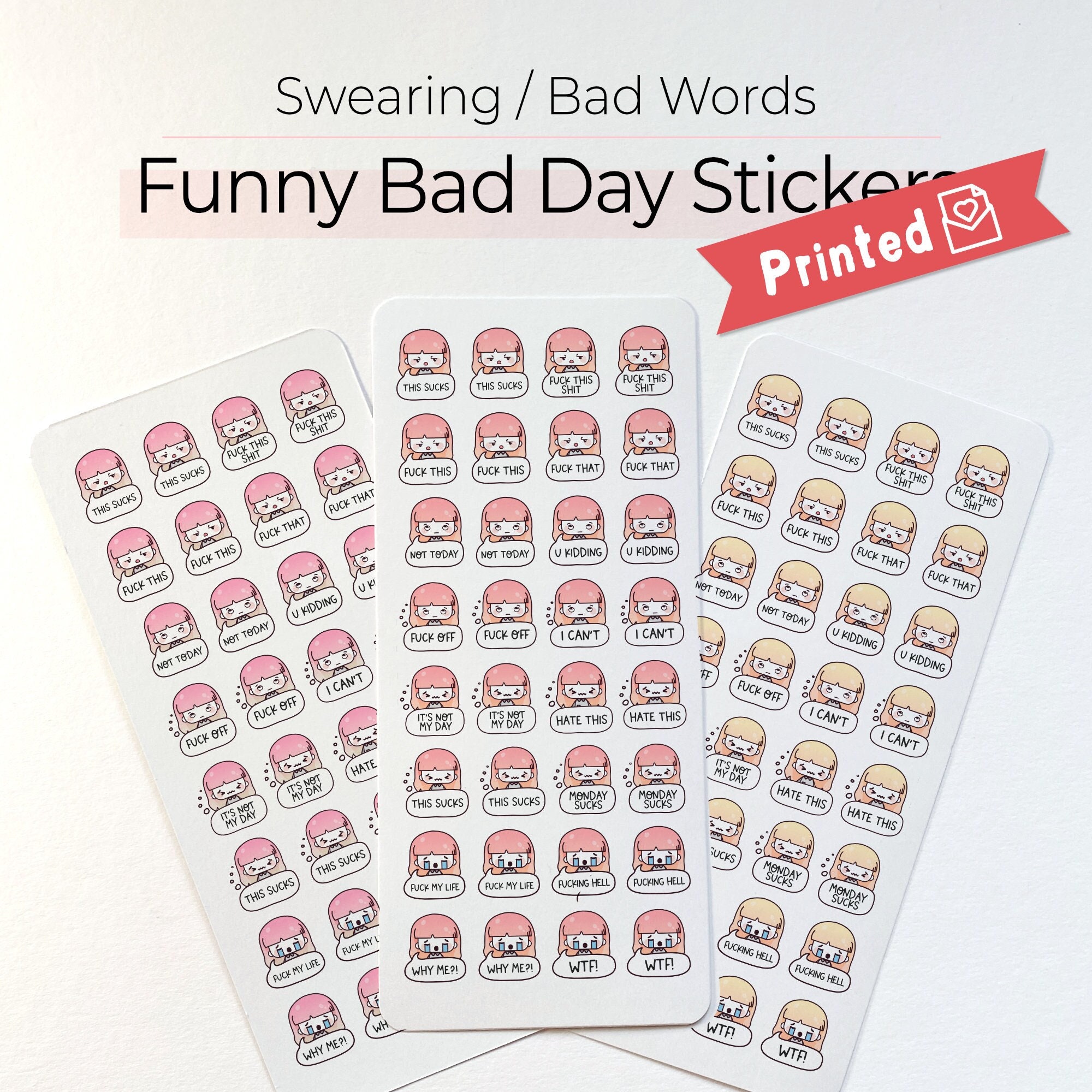 Funny Planner Stickers Bad Day Stickers Swearing Planner - Etsy Australia Funny Planner Stickers Bad Day Stickers Swearing Planner - Etsy Australia