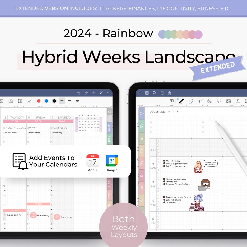 2024 Digital Planner Goodnotes, 2024 Digital Daily Planner, 2024