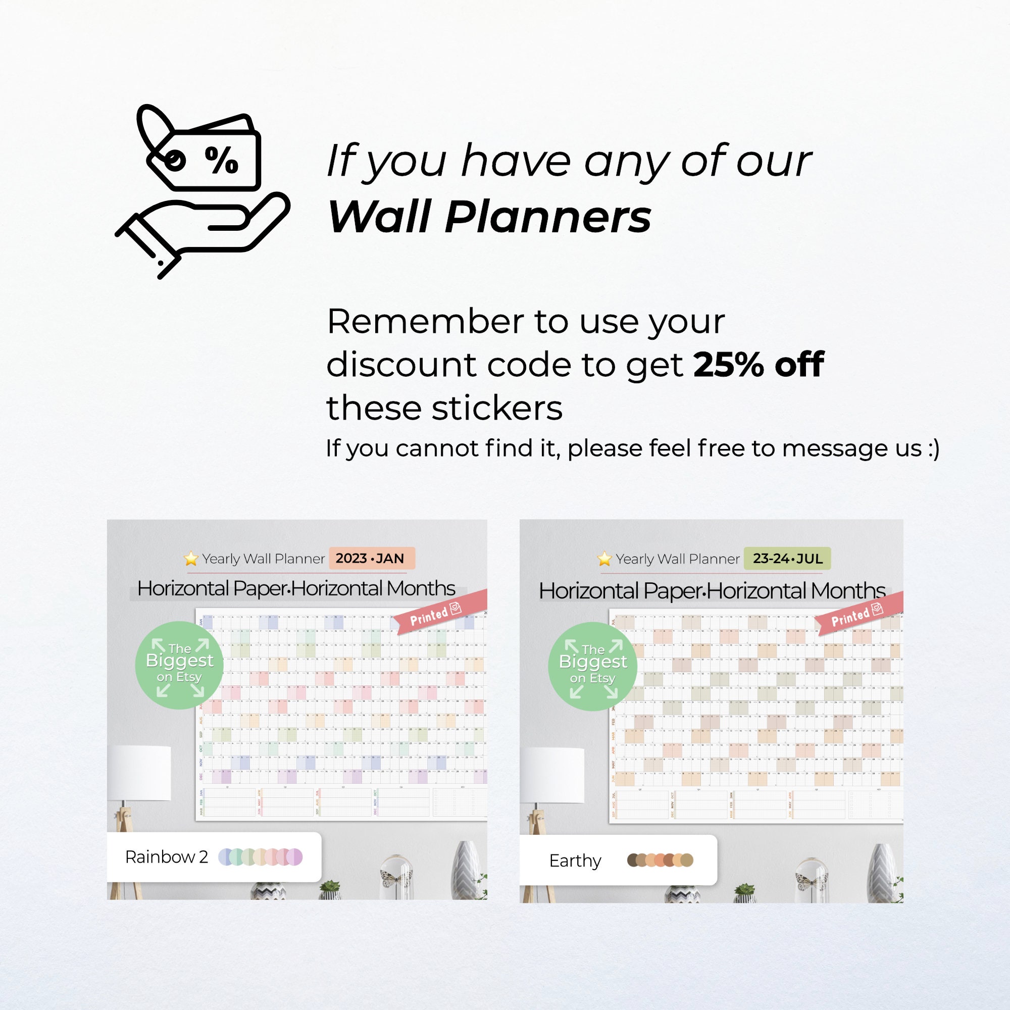 Personalized Stickers for Wall Planner, Removable Calendar Stickers