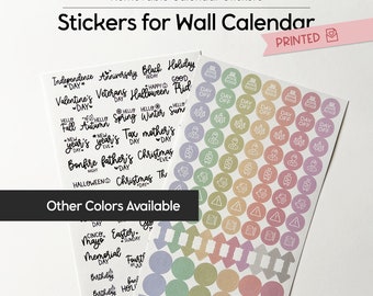 Stickers for Wall Planner, Calendar Days stickers, UK Holiday Planner Stickers, USA Holiday Planner Stickers, Yearly Bank Holiday,