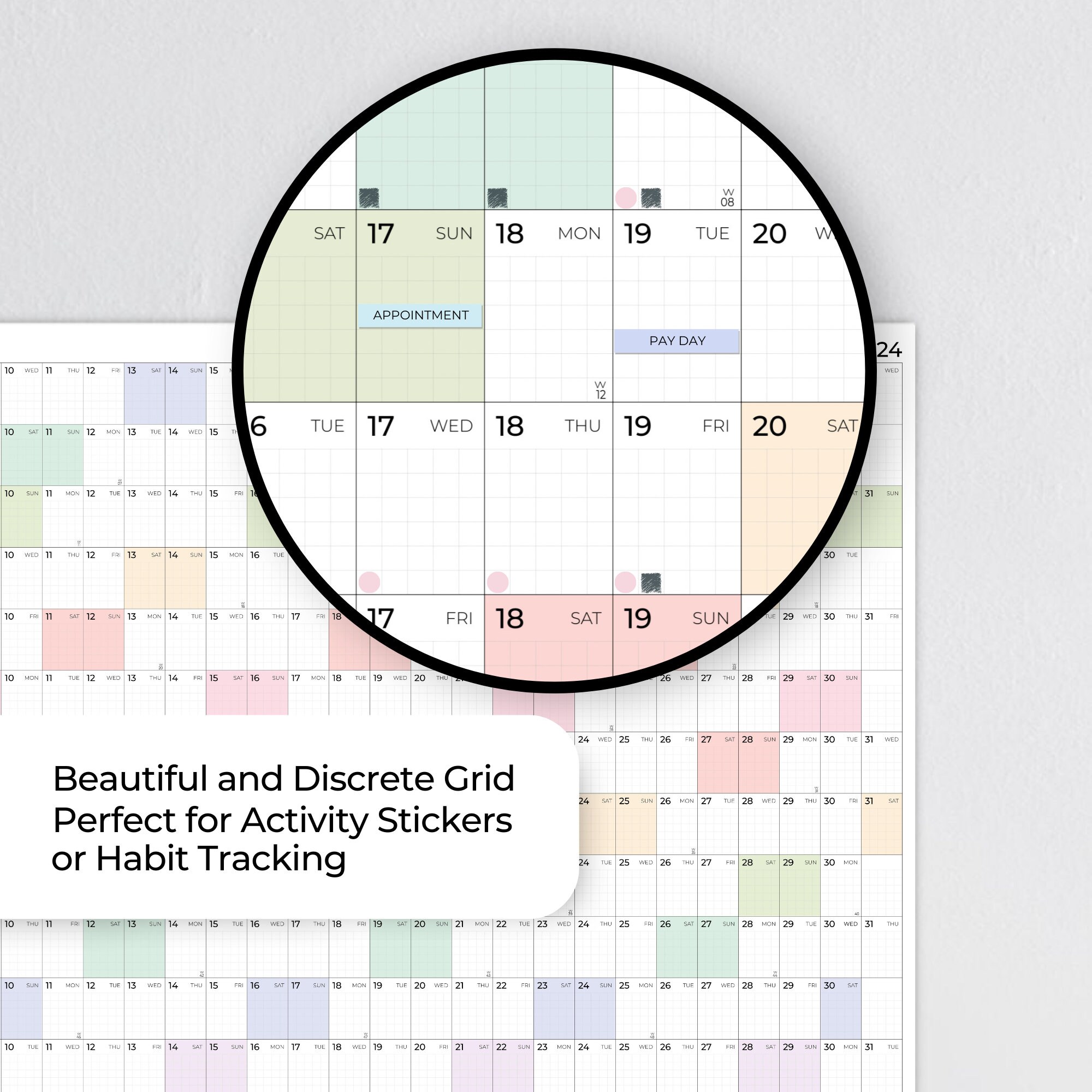 Removable Stickers For Wall Planner, Family Calendar Stickers • DigiSparkles