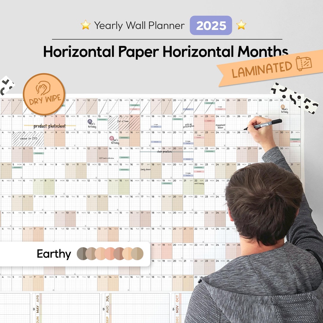 Laminated Calendar 2025 Wall Calendar Dry Erase Giant Wall Calendar Laminated Calendar 2025 Wall Calendar Dry Erase Giant Wall Calendar