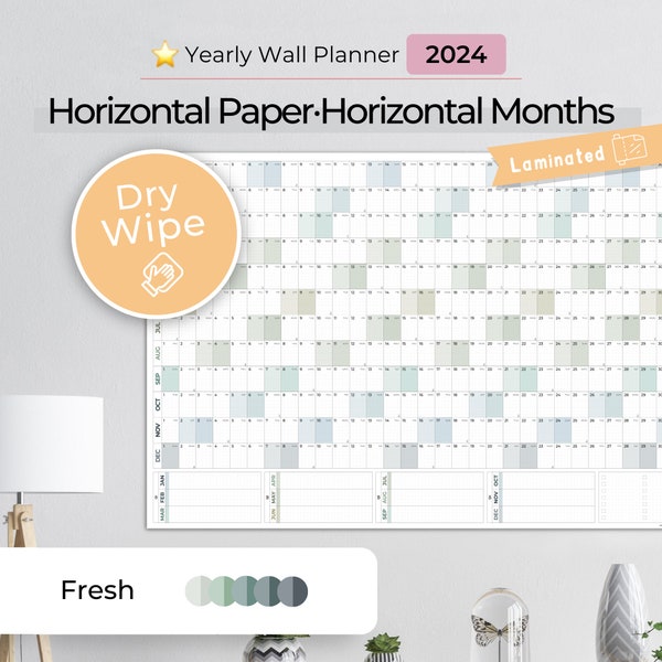 Calendar Dry Wipe, Wall Calendar 2024, Wall Calendar Dry Erase, Wall Calendar Large, Calendar Dry-Wipe, Whiteboard Calendar, LAMINATED