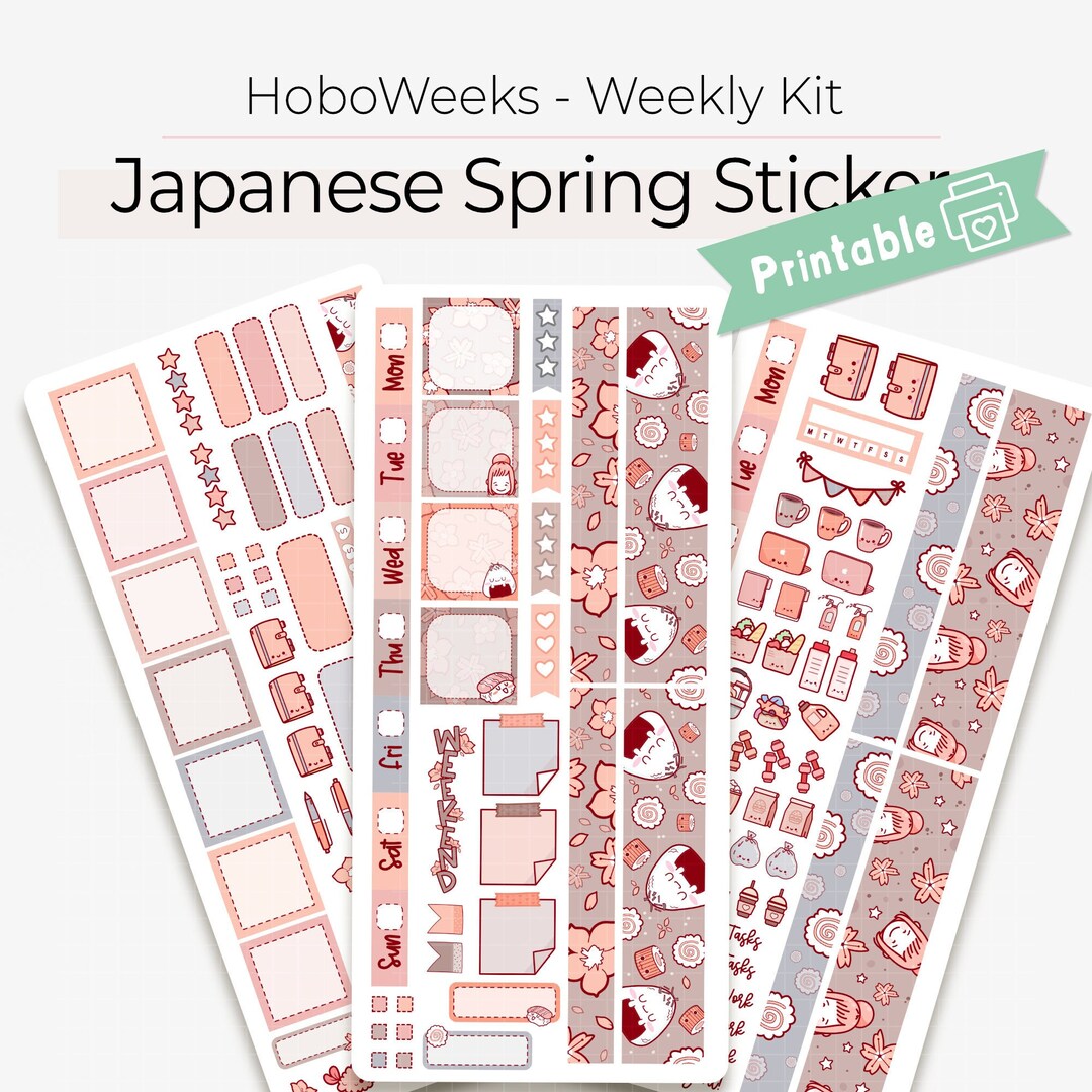 Hoboweeks Printable Stickers, Printable Weekly Kit, Printable Planner ...