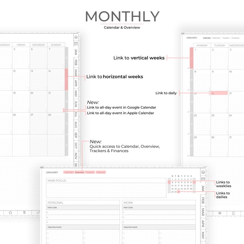 2024 Digital Planner Goodnotes, 2024 Digital Agenda, 2024 Digital Planner With Google Calendar
