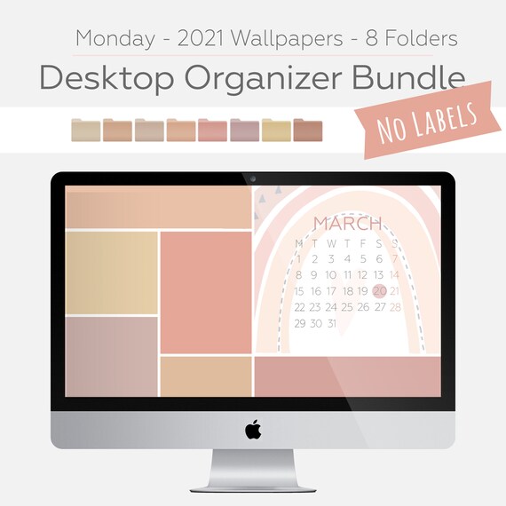 2021 Desktop Organizer Wallpaper Wallpaper Without Labels Etsy