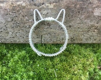 Silver cat ring, kitty ring, cat ears ring, animal jewelry, cat lovers jewelry, sterling silver, gift for her