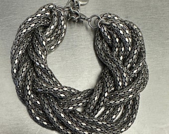 Braided silver mesh bracelet - very unique