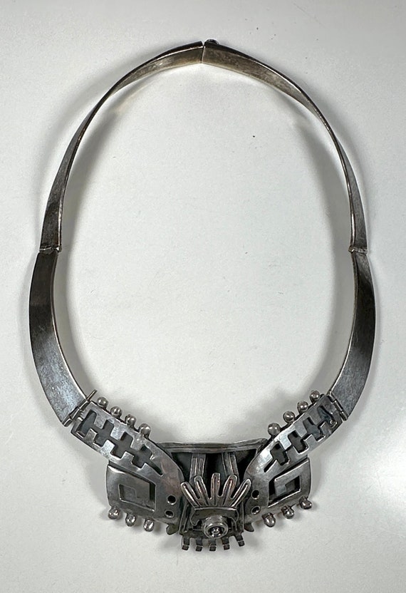 Vintage Aztec (Mexican) VOO 925 silver necklace